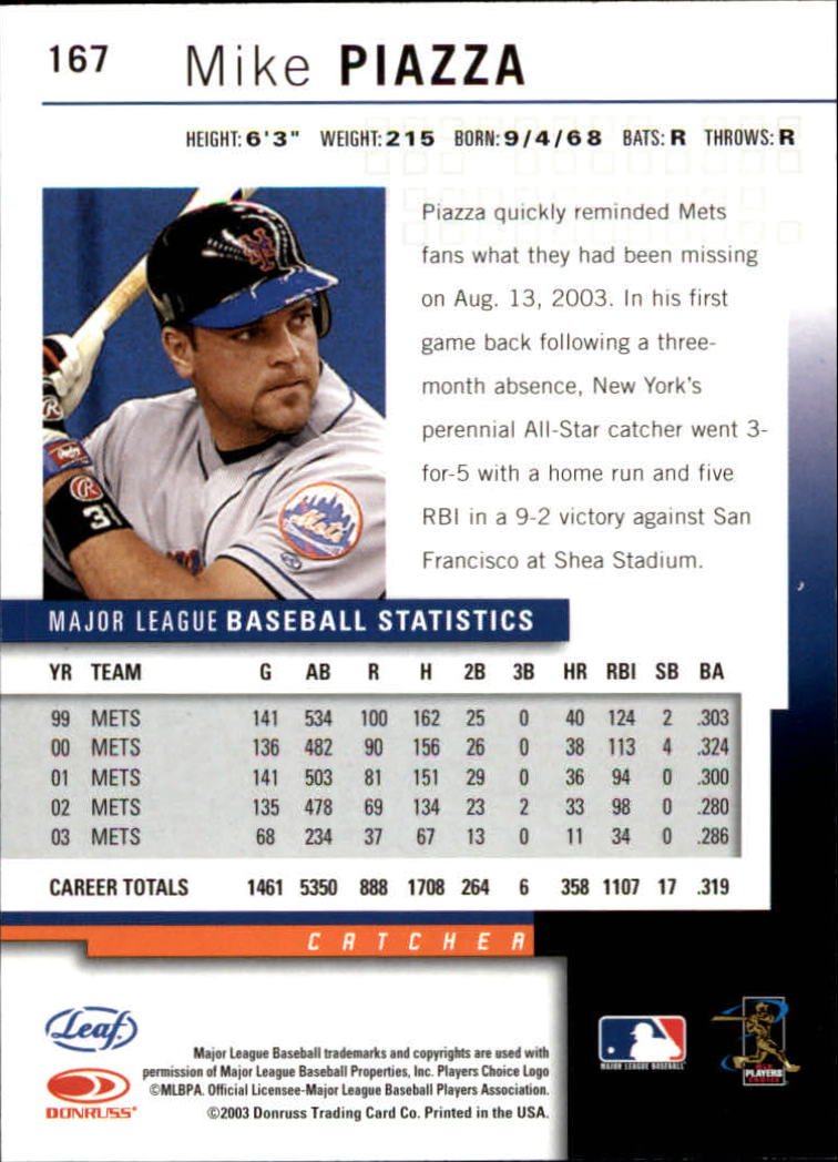 2004 Leaf Baseball "Main Set" Cards #151 to #301 - Picture 35 of 297