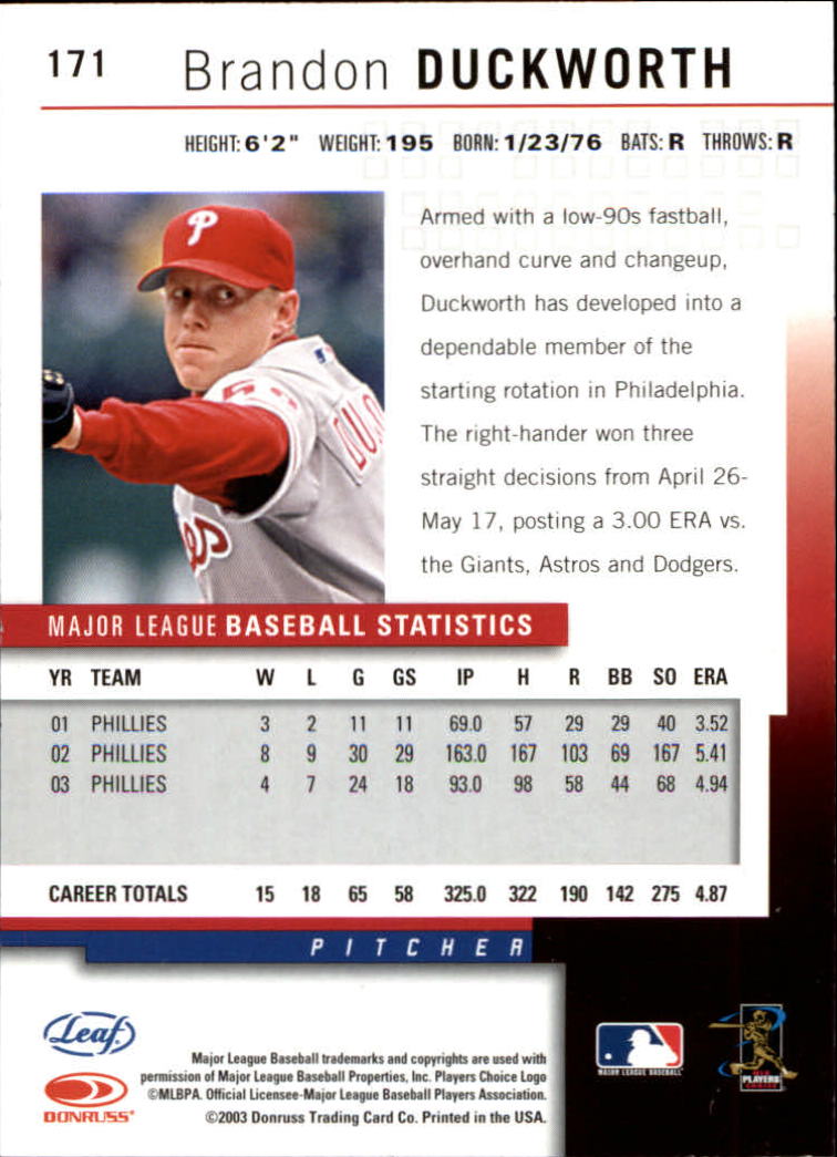 2004 Leaf Baseball "Main Set" Cards #151 to #301 - Picture 43 of 297