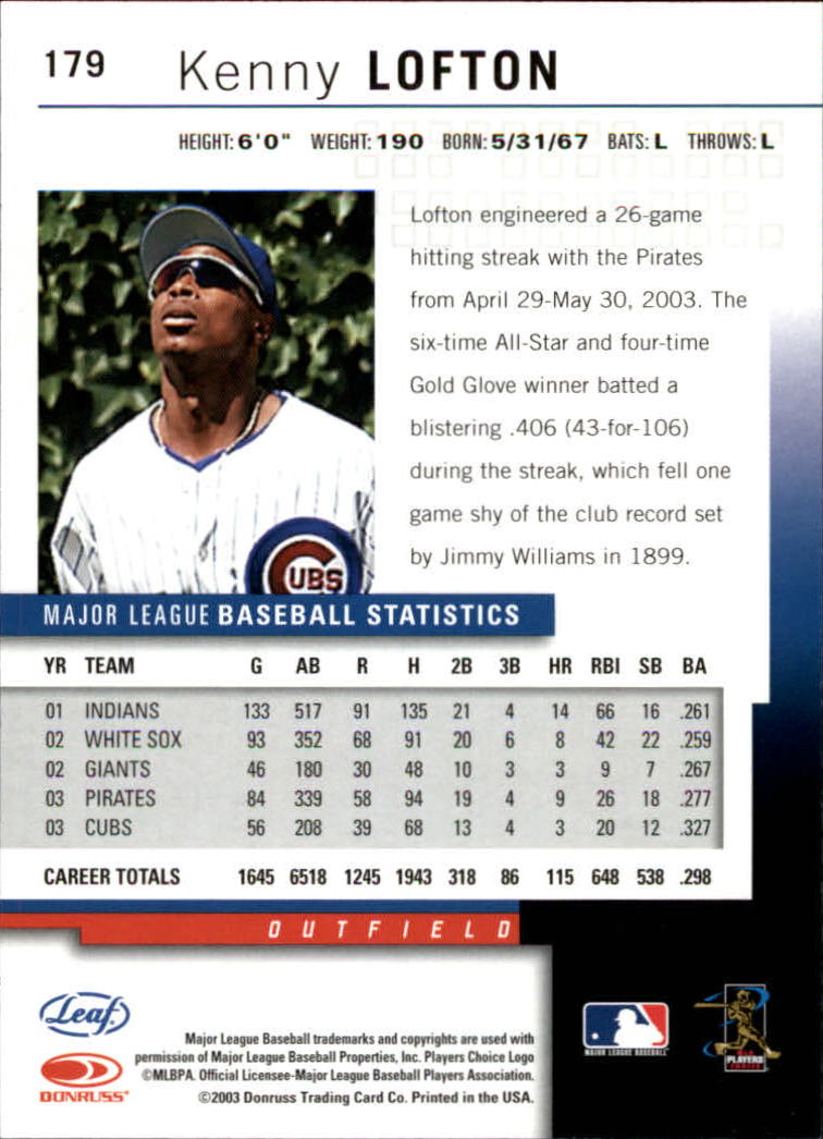 2004 Leaf Baseball (Pick Card From List) C134 - Picture 83 of 107