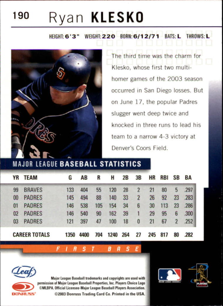 2004 Leaf Baseball (Pick Card From List) C134 - Picture 87 of 107