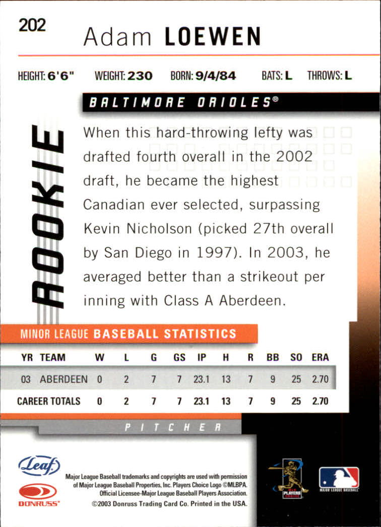 2004 Leaf Baseball (Pick Card From List) C134 - Picture 91 of 107