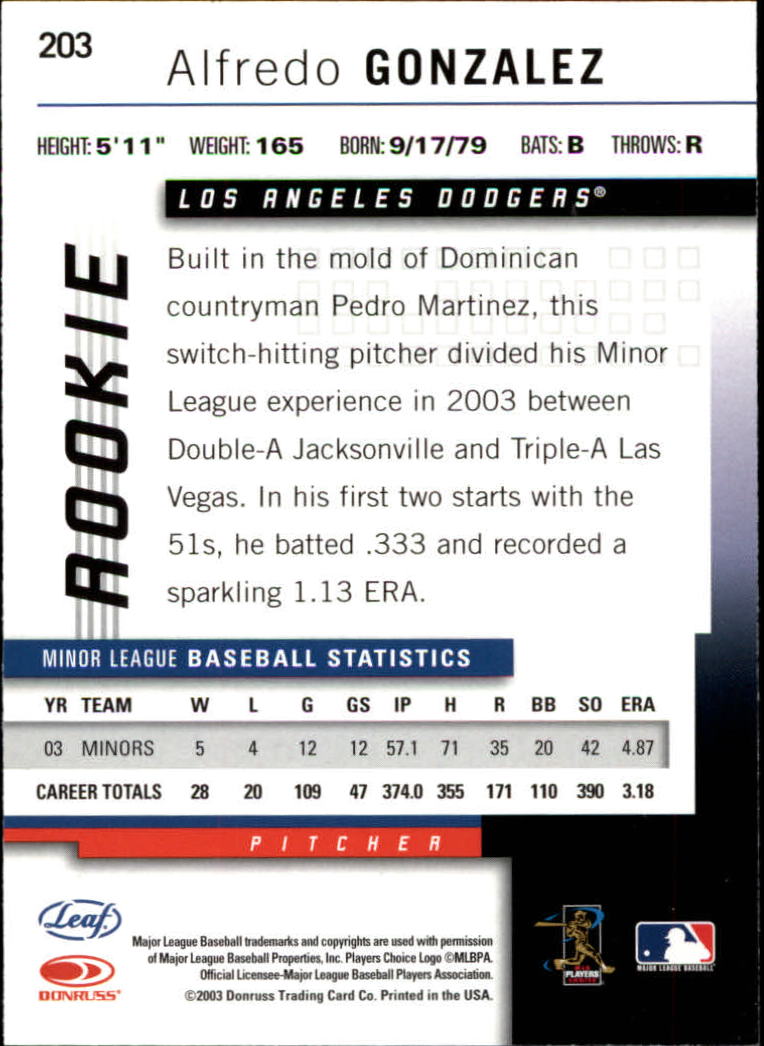 2004 Leaf Baseball "Main Set" Cards #151 to #301 - Picture 107 of 297