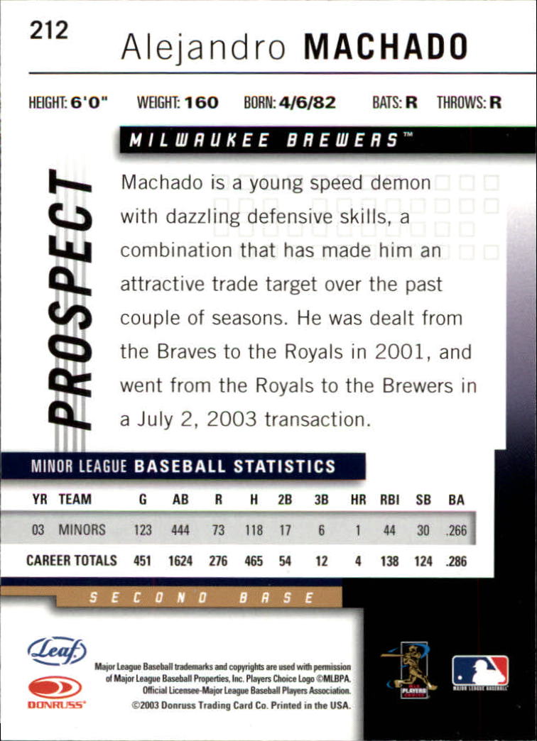 2004 Leaf Baseball "Main Set" Cards #151 to #301 - Picture 125 of 297