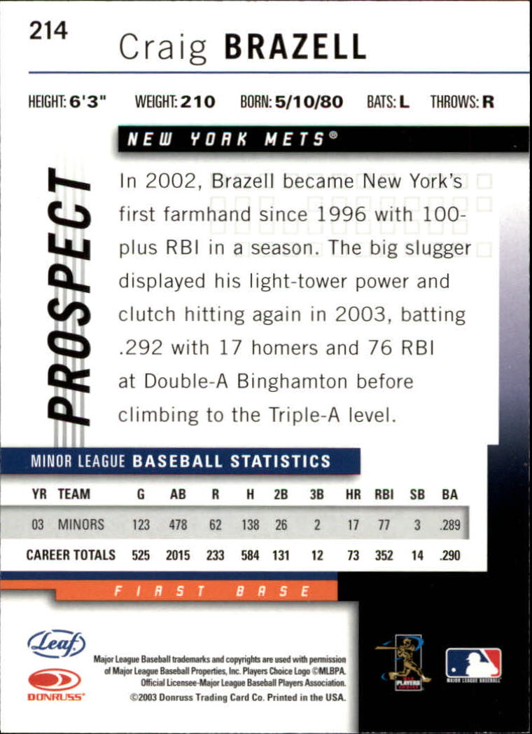 2004 Leaf Baseball "Main Set" Cards #151 to #301 - Picture 129 of 297
