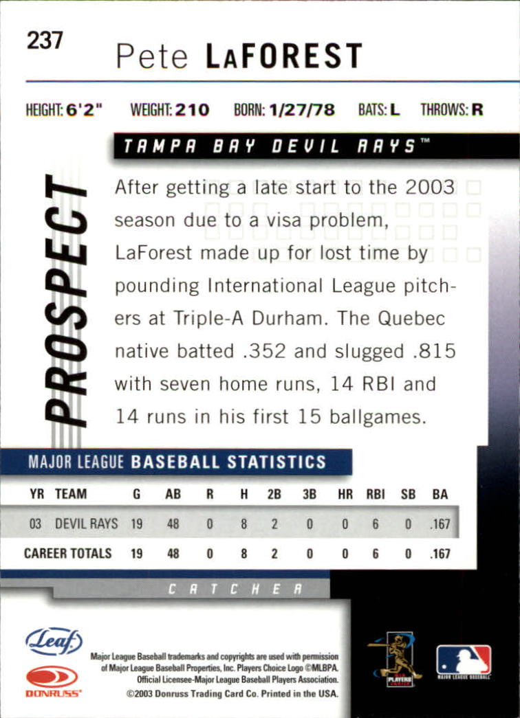 2004 Leaf Baseball "Main Set" Cards #151 to #301 - Picture 173 of 297