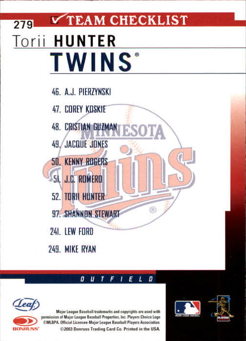 2004 Leaf Baseball "Main Set" Cards #151 to #301 - Picture 253 of 297