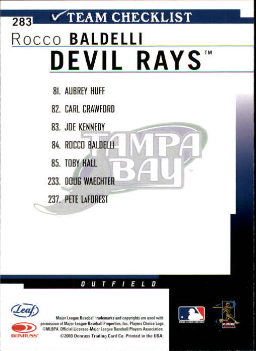 2004 Leaf Baseball "Main Set" Cards #151 to #301 - Picture 261 of 297