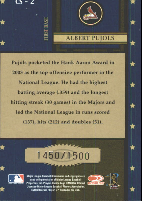 Tarjetas de inserción ""Century Stars"" de béisbol Throwback Threads 2004 - Imagen 3 de 33