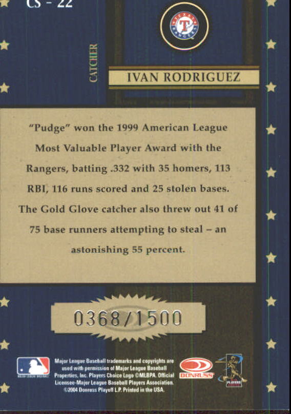 Tarjetas de inserción ""Century Stars"" de béisbol Throwback Threads 2004 - Imagen 17 de 33