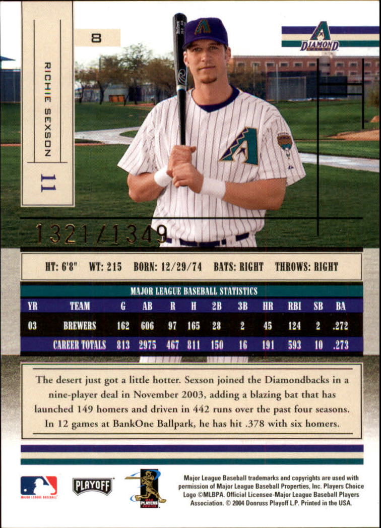 2004 Absolute Memorabilia Baseball "Main Set" Hobby Cards #1 to #250 - Picture 17 of 366