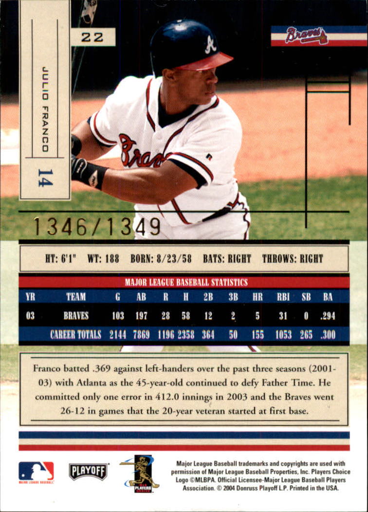 2004 Absolute Memorabilia Baseball "Main Set" Hobby Cards #1 to #250 - Picture 41 of 366