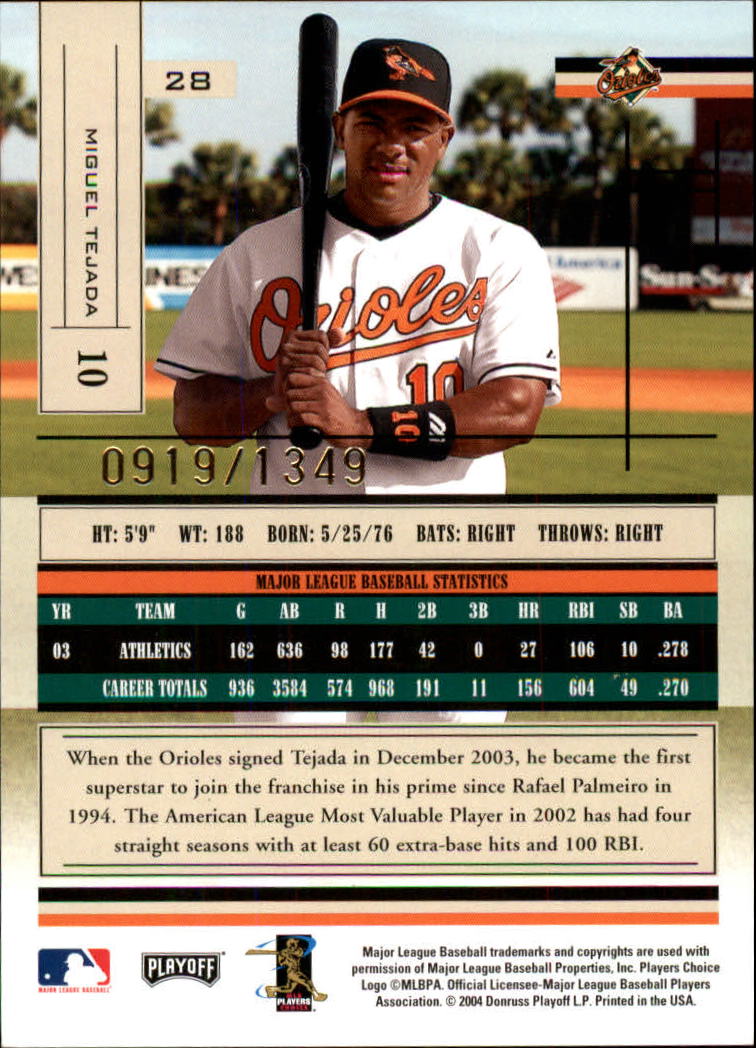 2004 Absolute Memorabilia Baseball "Main Set" Hobby Cards #1 to #250 - Picture 51 of 366