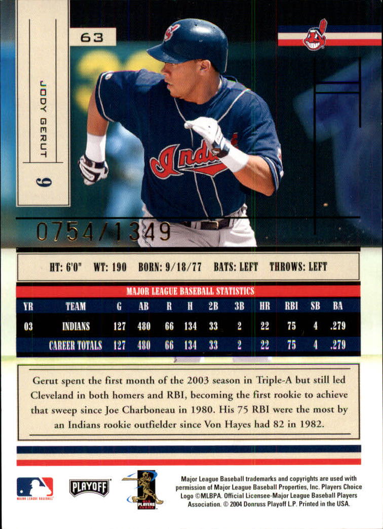 2004 Absolute Memorabilia Baseball "Main Set" Hobby Cards #1 to #250 - Picture 105 of 366