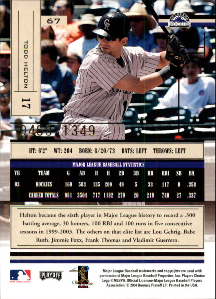 2004 Absolute Memorabilia Baseball "Main Set" Hobby Cards #1 to #250 - Picture 111 of 366