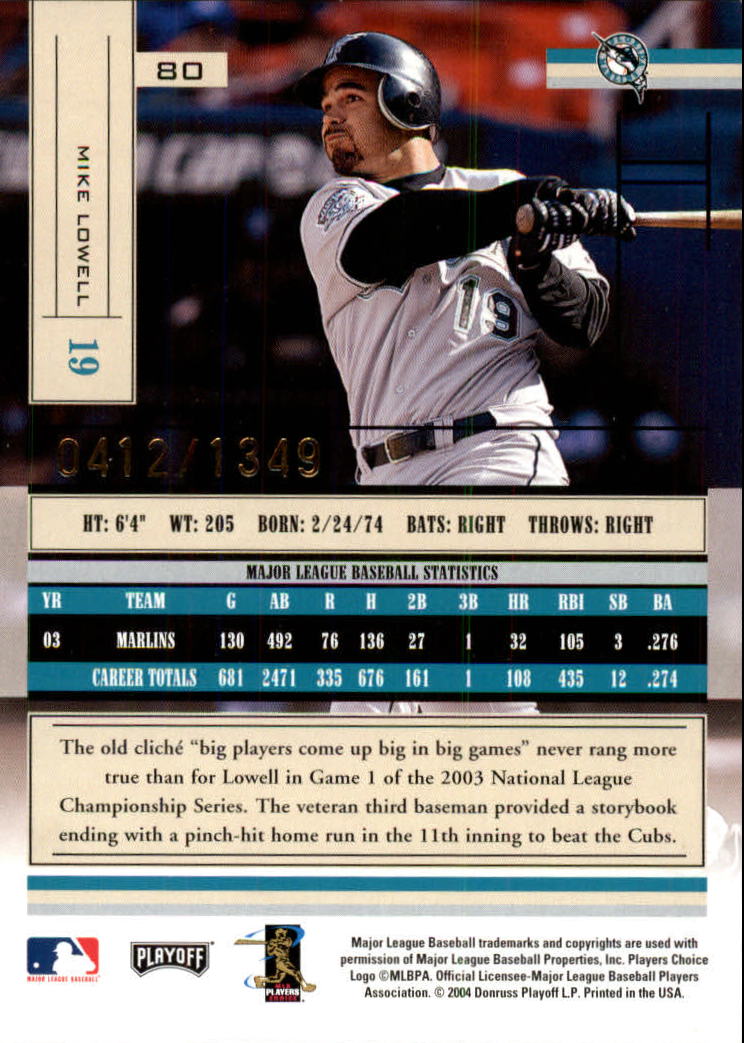 2004 Absolute Memorabilia Baseball "Main Set" Hobby Cards #1 to #250 - Picture 135 of 366