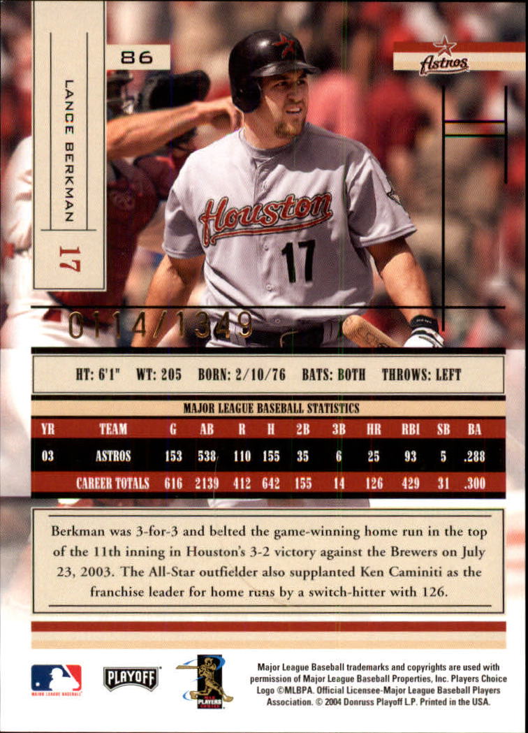 2004 Absolute Memorabilia Baseball "Main Set" Hobby Cards #1 to #250 - Picture 145 of 366