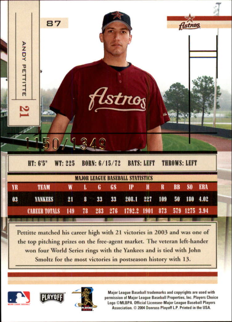 2004 Absolute Memorabilia Baseball "Main Set" Hobby Cards #1 to #250 - Picture 147 of 366