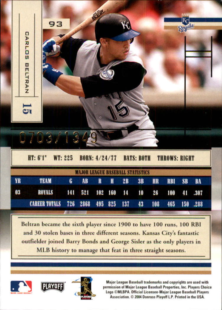 2004 Absolute Memorabilia Baseball "Main Set" Hobby Cards #1 to #250 - Picture 159 of 366