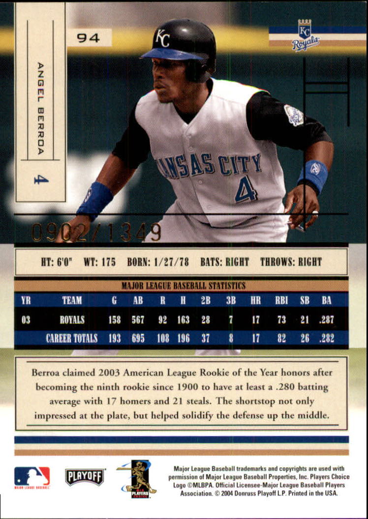 2004 Absolute Memorabilia Baseball "Main Set" Hobby Cards #1 to #250 - Picture 161 of 366