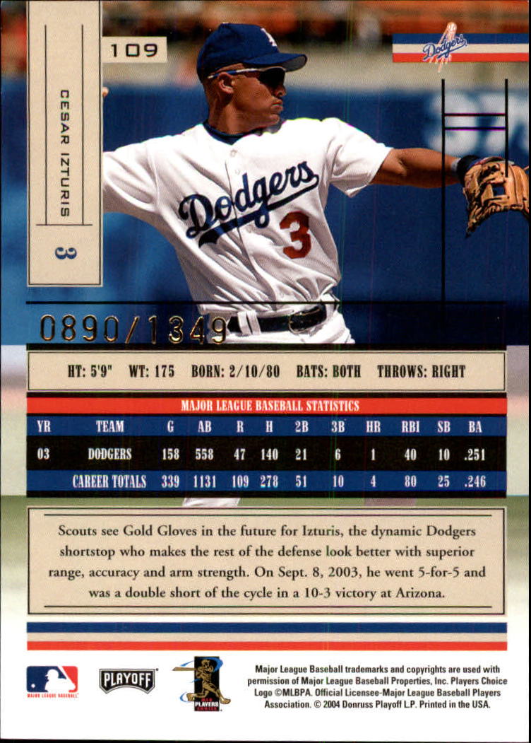 2004 Absolute Memorabilia Baseball "Main Set" Hobby Cards #1 to #250 - Picture 185 of 366