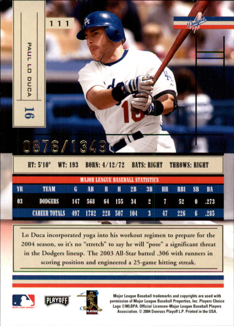 2004 Absolute Memorabilia Baseball "Main Set" Hobby Cards #1 to #250 - Picture 189 of 366