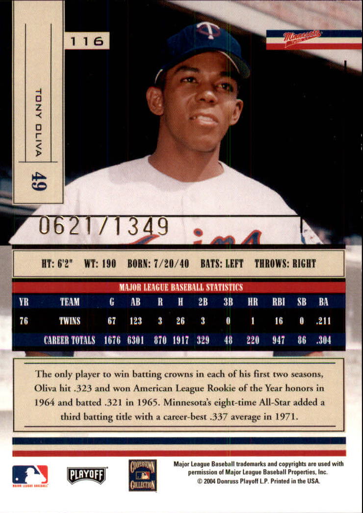 2004 Absolute Memorabilia Baseball "Main Set" Hobby Cards #1 to #250 - Picture 199 of 366