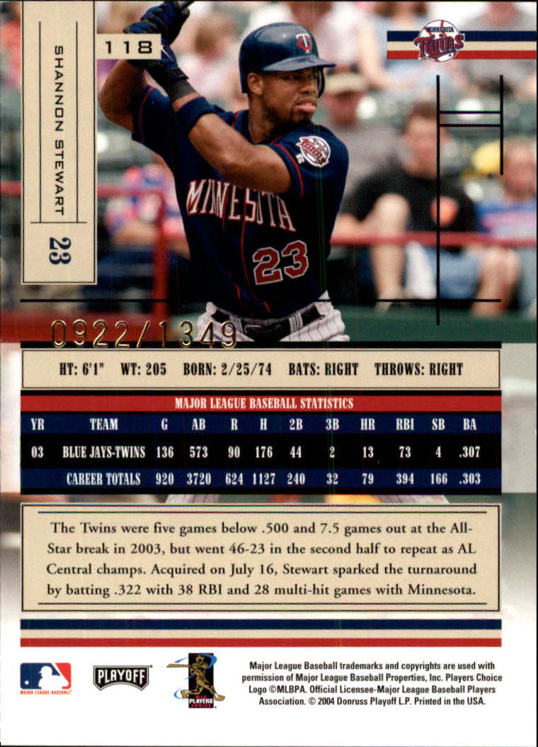 2004 Absolute Memorabilia Baseball "Main Set" Hobby Cards #1 to #250 - Picture 203 of 366