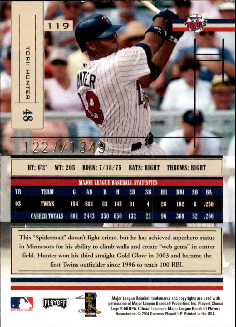 2004 Absolute Memorabilia Baseball "Main Set" Hobby Cards #1 to #250 - Picture 205 of 366