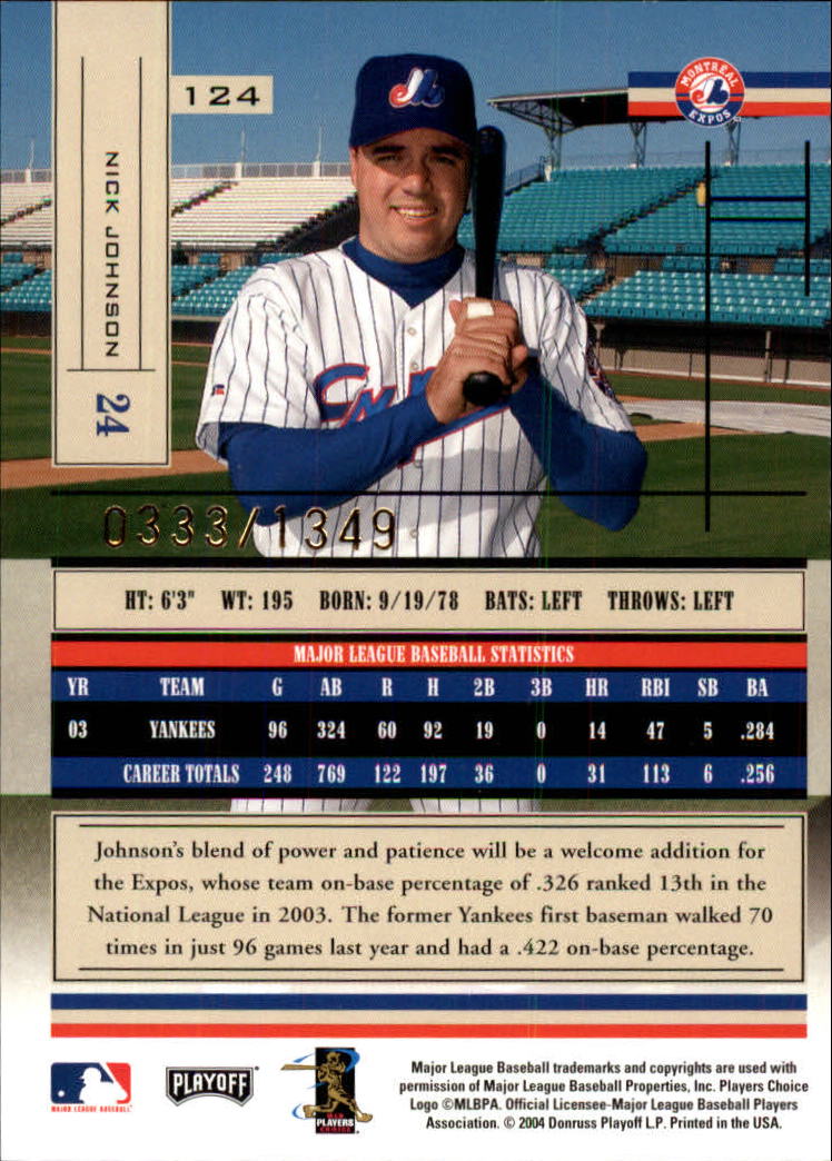 2004 Absolute Memorabilia Baseball "Main Set" Hobby Cards #1 to #250 - Picture 213 of 366