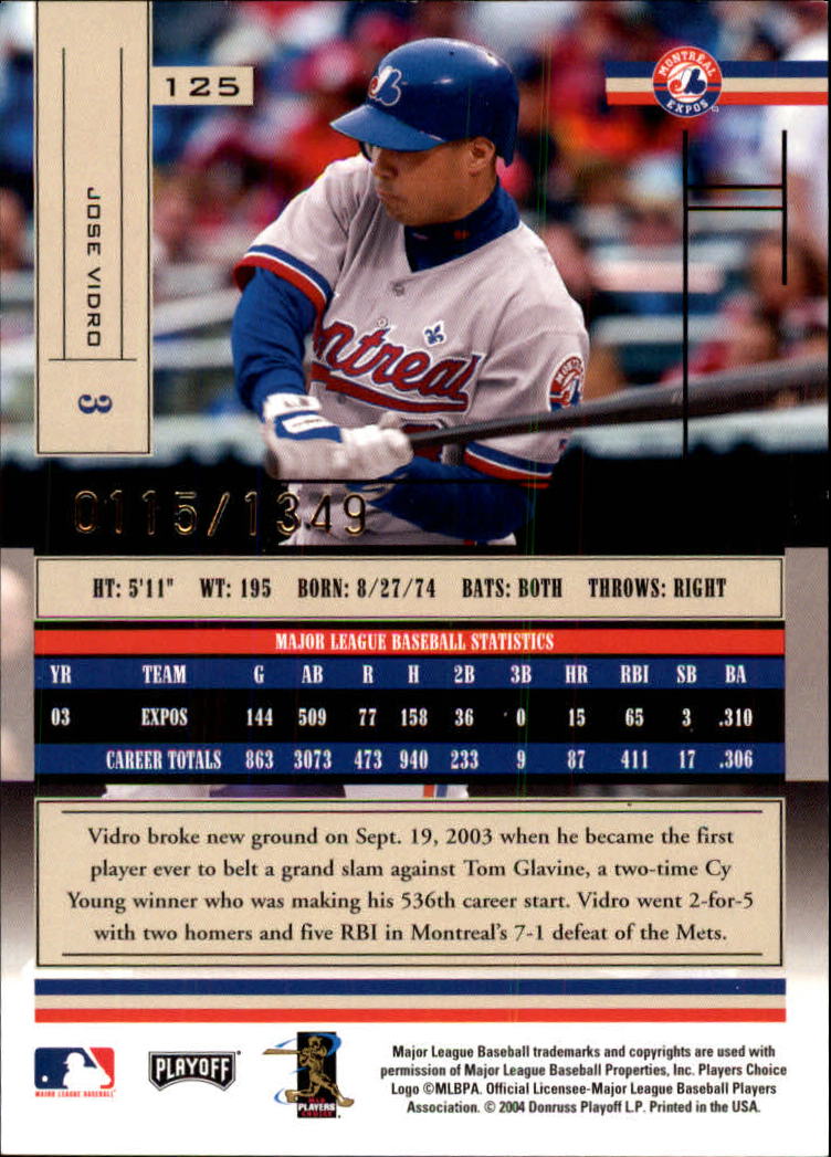 2004 Absolute Memorabilia Baseball "Main Set" Hobby Cards #1 to #250 - Picture 215 of 366
