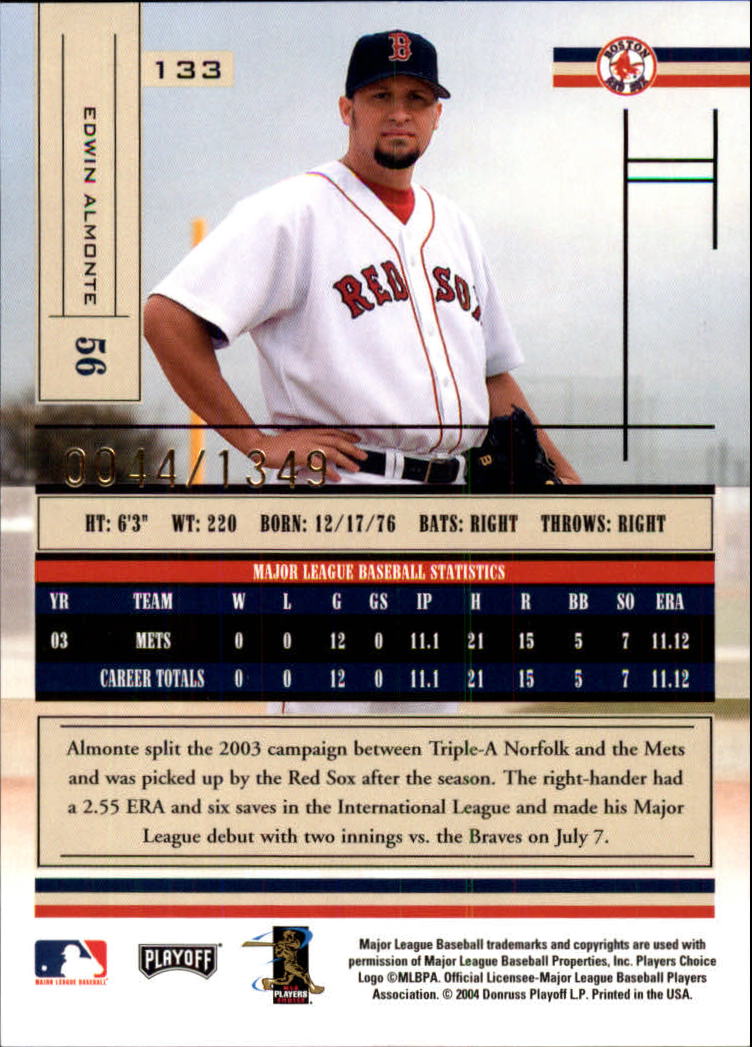 2004 Absolute Memorabilia Baseball "Main Set" Hobby Cards #1 to #250 - Picture 231 of 366
