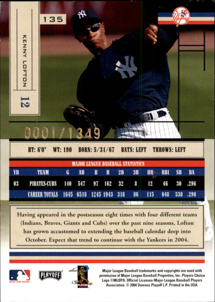 2004 Absolute Memorabilia Baseball "Main Set" Hobby Cards #1 to #250 - Picture 235 of 366