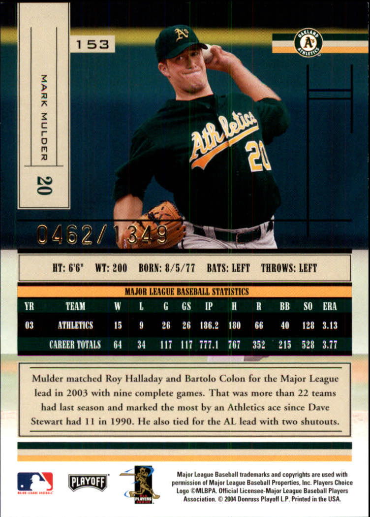 2004 Absolute Memorabilia Baseball "Main Set" Hobby Cards #1 to #250 - Picture 265 of 366