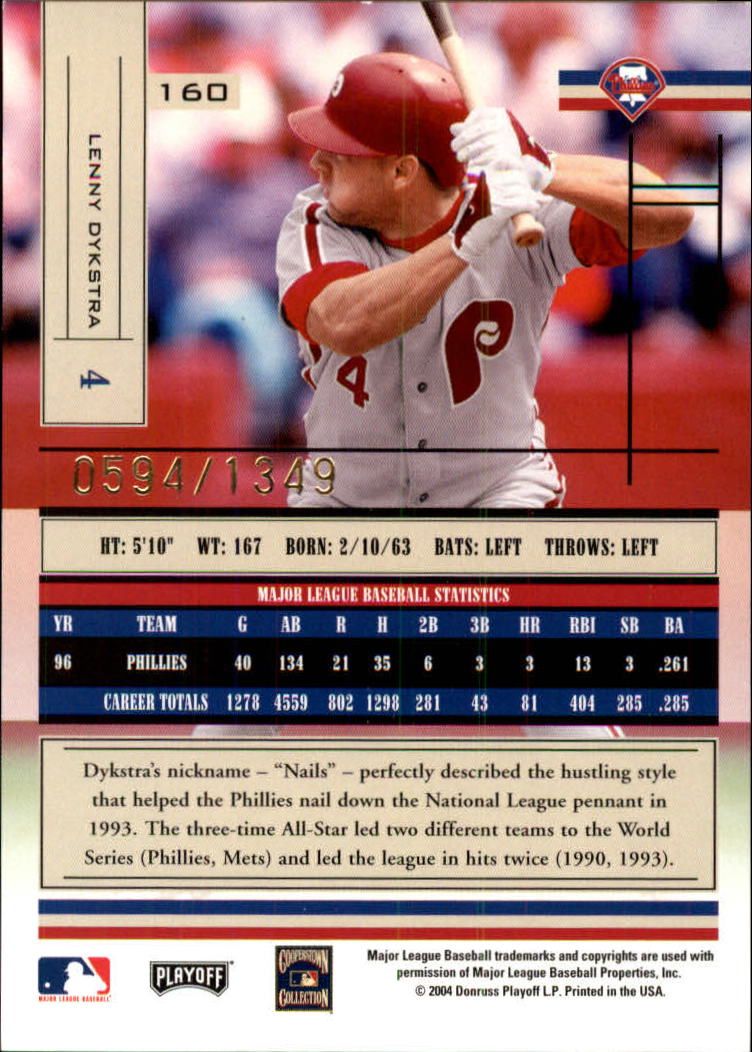 2004 Absolute Memorabilia Baseball "Main Set" Hobby Cards #1 to #250 - Picture 279 of 366