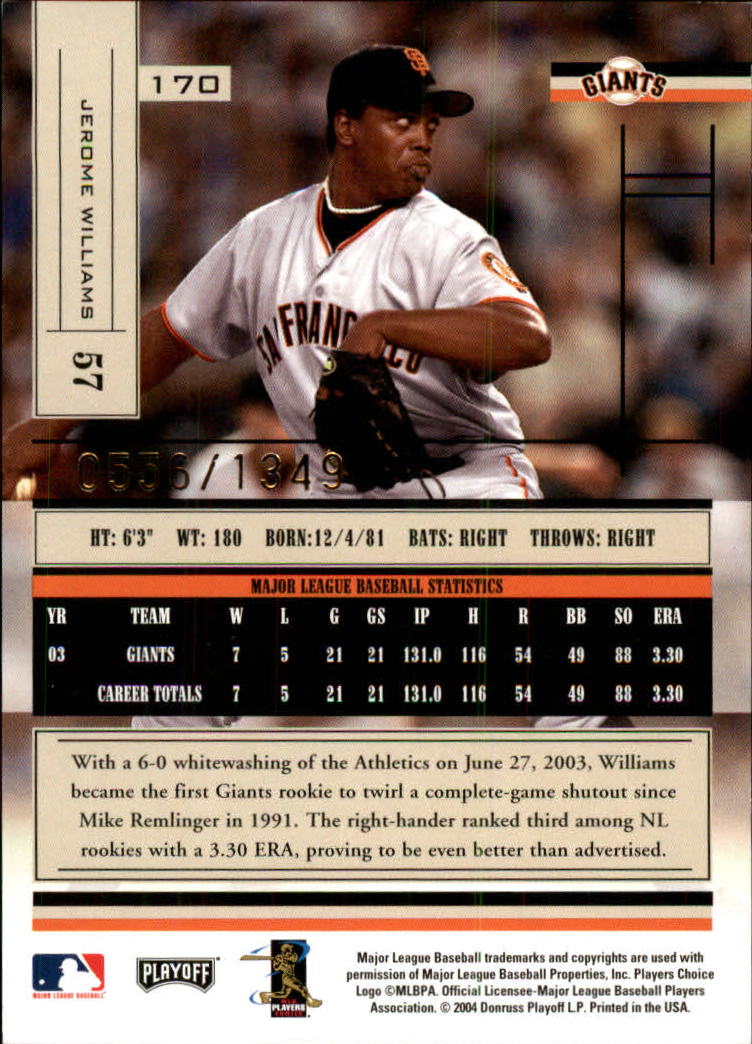 2004 Absolute Memorabilia Baseball "Main Set" Hobby Cards #1 to #250 - Picture 297 of 366
