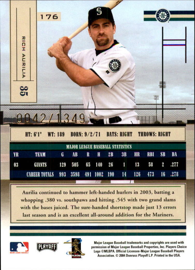 2004 Absolute Memorabilia Baseball "Main Set" Hobby Cards #1 to #250 - Picture 307 of 366