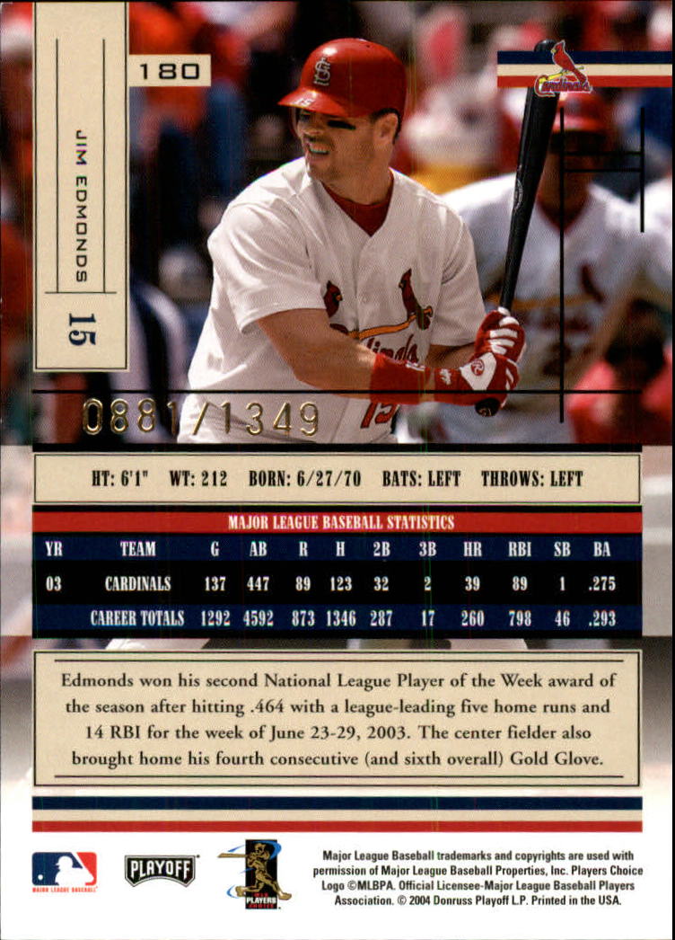 2004 Absolute Memorabilia Baseball "Main Set" Hobby Cards #1 to #250 - Picture 315 of 366