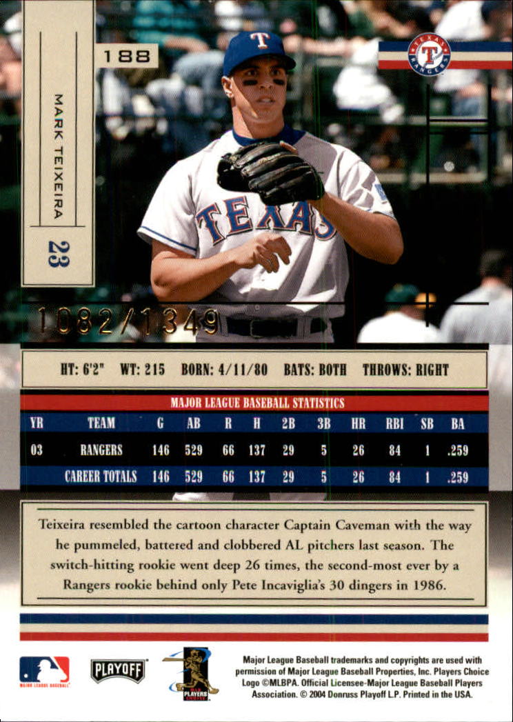 2004 Absolute Memorabilia Baseball "Main Set" Hobby Cards #1 to #250 - Picture 331 of 366