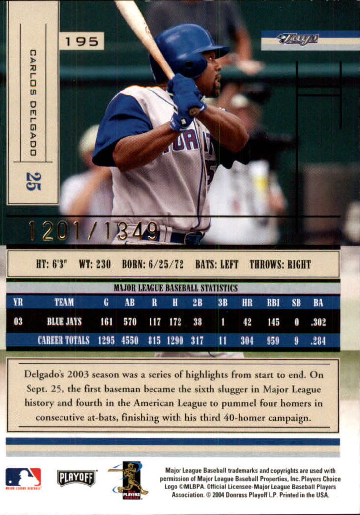 2004 Absolute Memorabilia Baseball "Main Set" Hobby Cards #1 to #250 - Picture 343 of 366