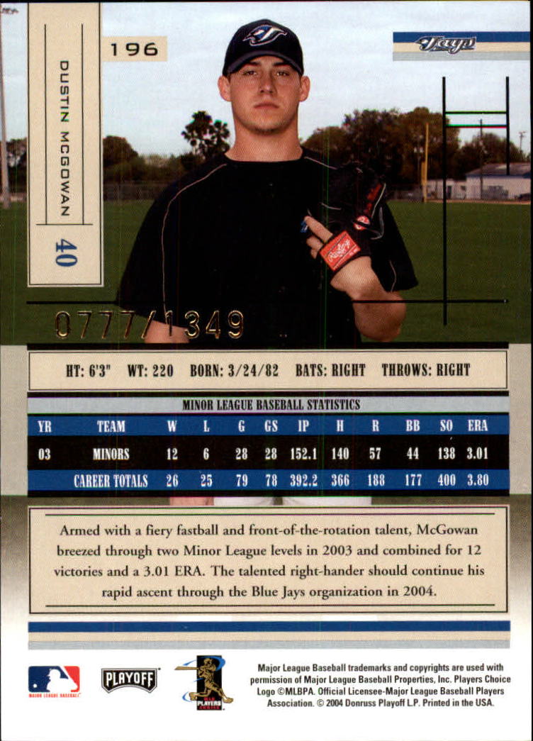 2004 Absolute Memorabilia Baseball "Main Set" Hobby Cards #1 to #250 - Picture 345 of 366