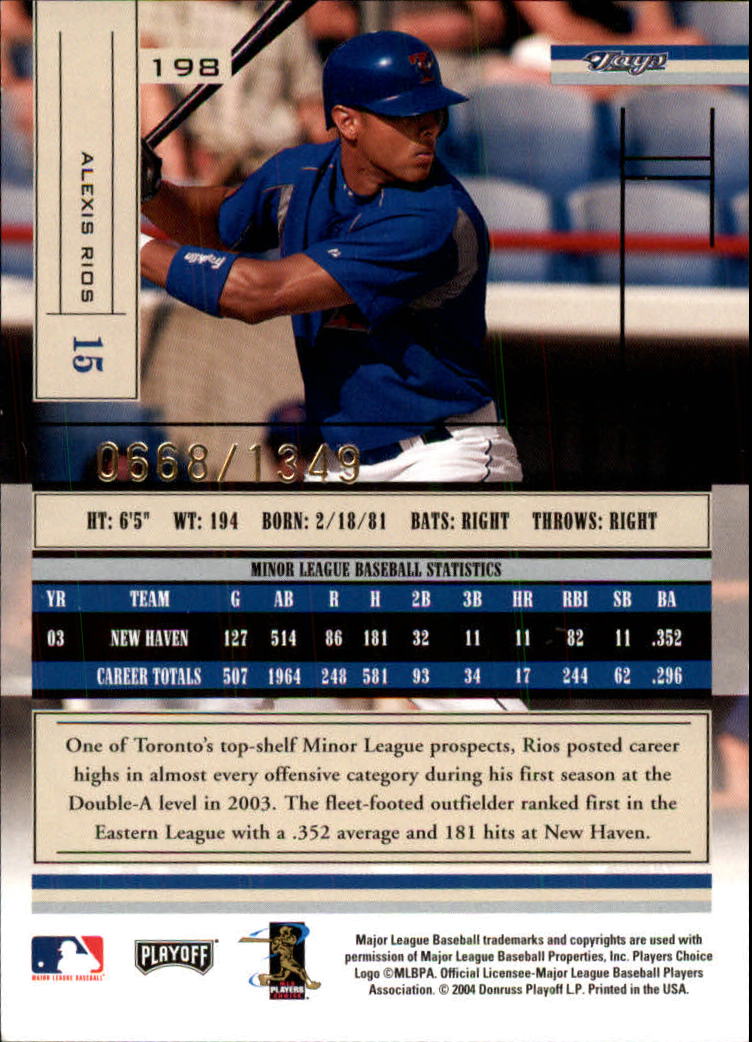 2004 Absolute Memorabilia Baseball "Main Set" Hobby Cards #1 to #250 - Picture 349 of 366