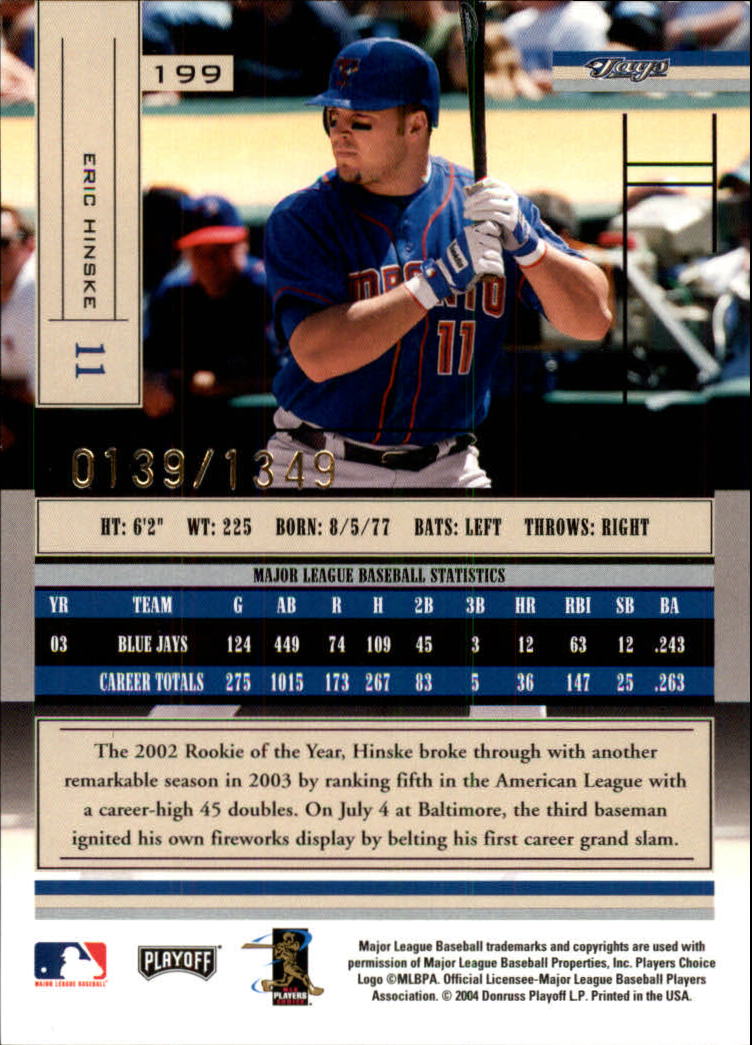 2004 Absolute Memorabilia Baseball "Main Set" Hobby Cards #1 to #250 - Picture 351 of 366