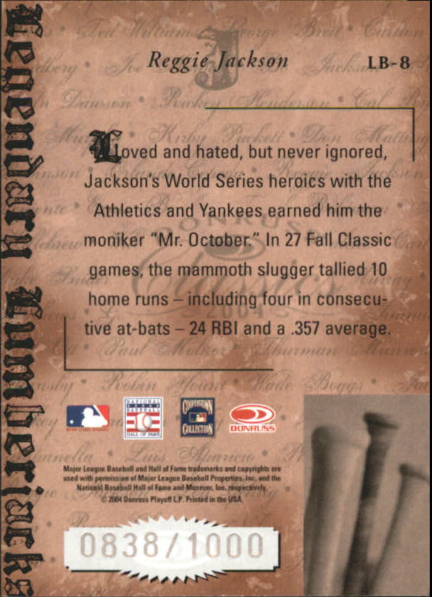 Tarjetas ""insertar e insertar paralelas"" de béisbol Donruss Classics 2004 - Imagen 17 de 123