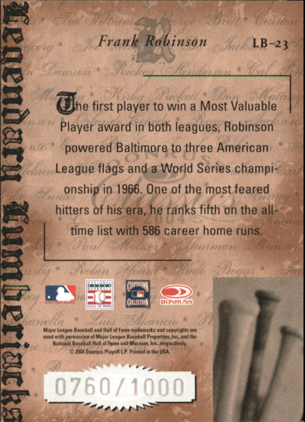 Tarjetas ""insertar e insertar paralelas"" de béisbol Donruss Classics 2004 - Imagen 27 de 123