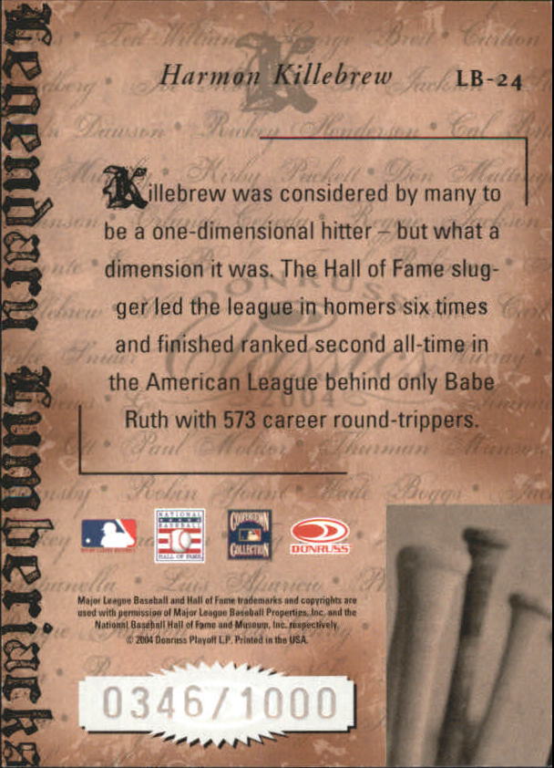 Tarjetas ""insertar e insertar paralelas"" de béisbol Donruss Classics 2004 - Imagen 29 de 123