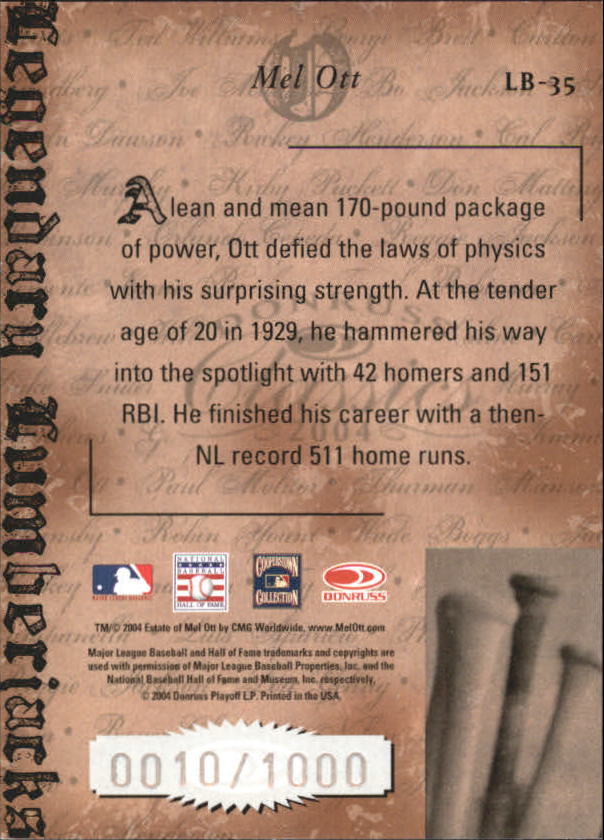 Tarjetas ""insertar e insertar paralelas"" de béisbol Donruss Classics 2004 - Imagen 41 de 123