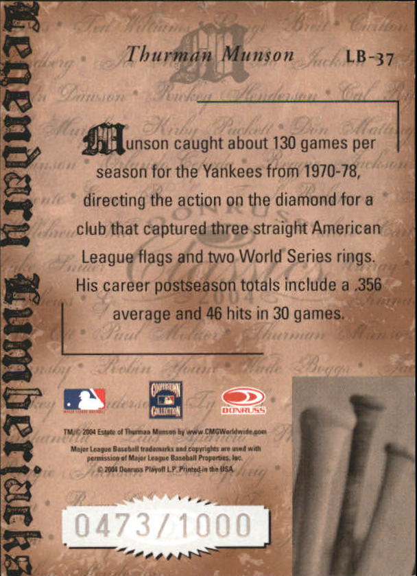 Tarjetas ""insertar e insertar paralelas"" de béisbol Donruss Classics 2004 - Imagen 43 de 123