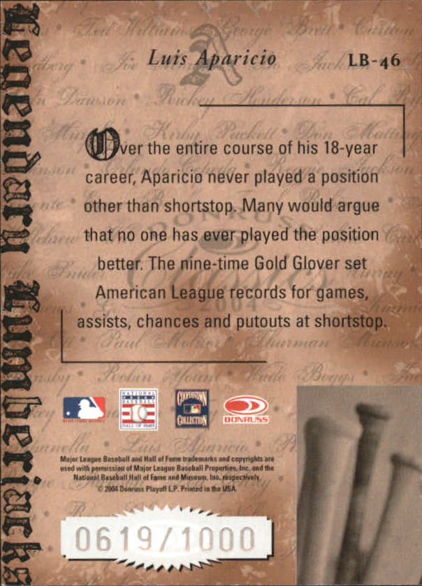 Tarjetas ""insertar e insertar paralelas"" de béisbol Donruss Classics 2004 - Imagen 47 de 123
