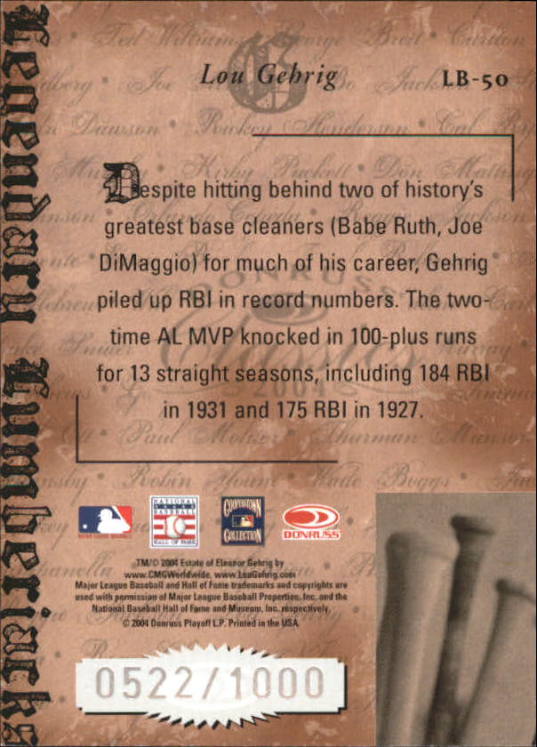 Tarjetas ""insertar e insertar paralelas"" de béisbol Donruss Classics 2004 - Imagen 55 de 123