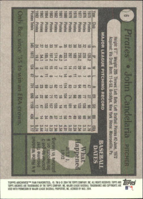 2004 Topps All-Time Fan Favorites Baseball - Picture 11 of 220